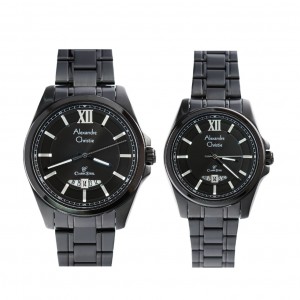 Alexandre Christie AC 8659 Full Black Steel Couple